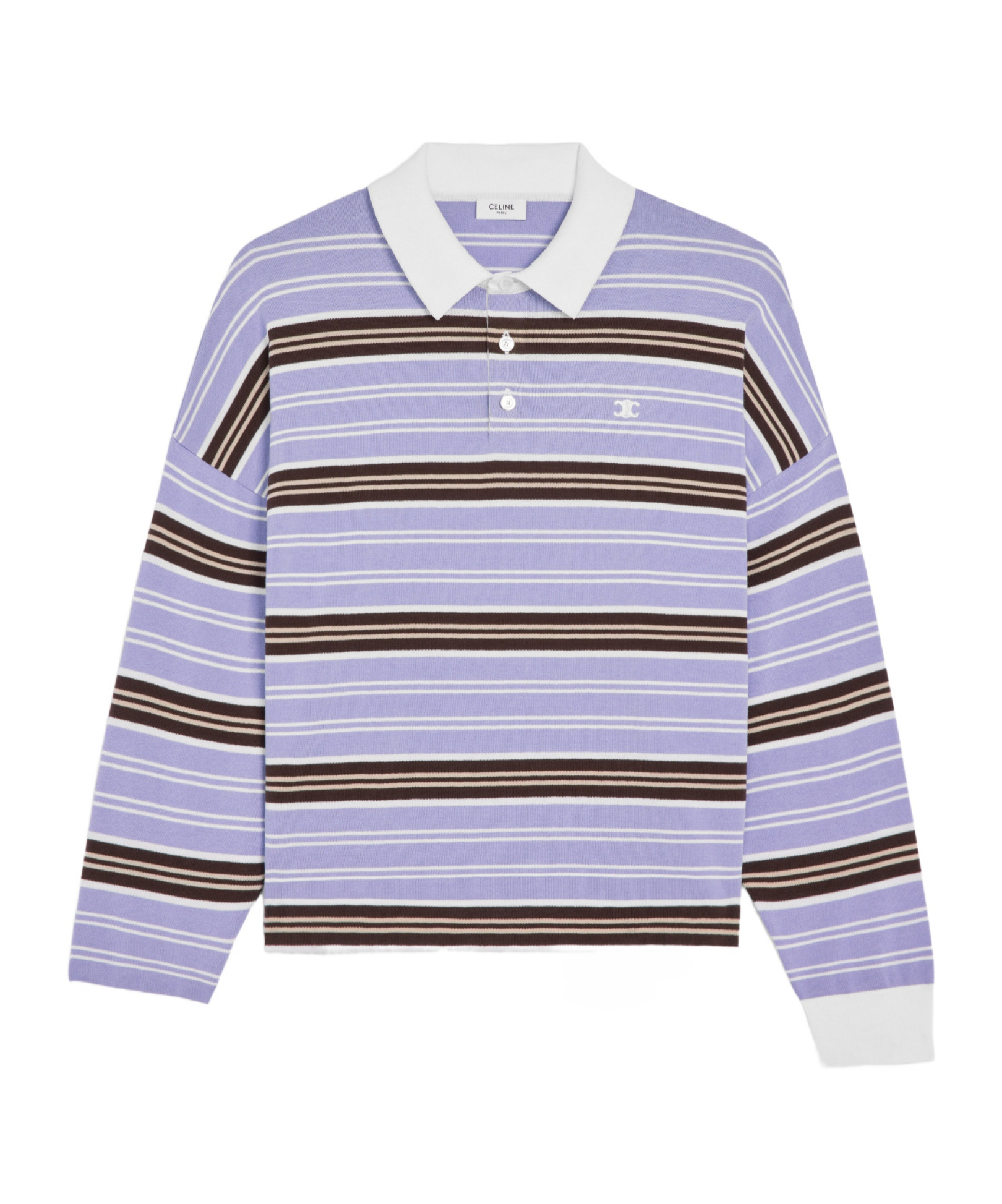 Polo sweater IN striped cotton
