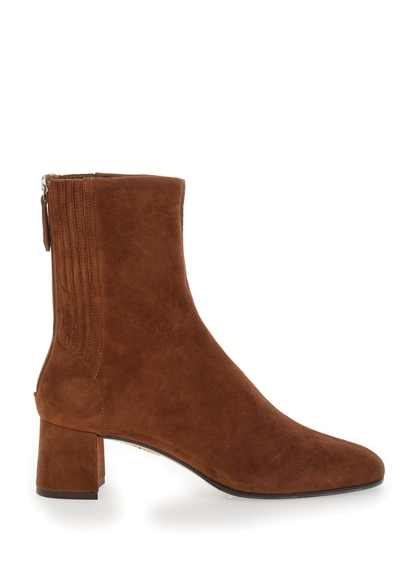 Camel brown Saint Honore 50 suede ankle boots