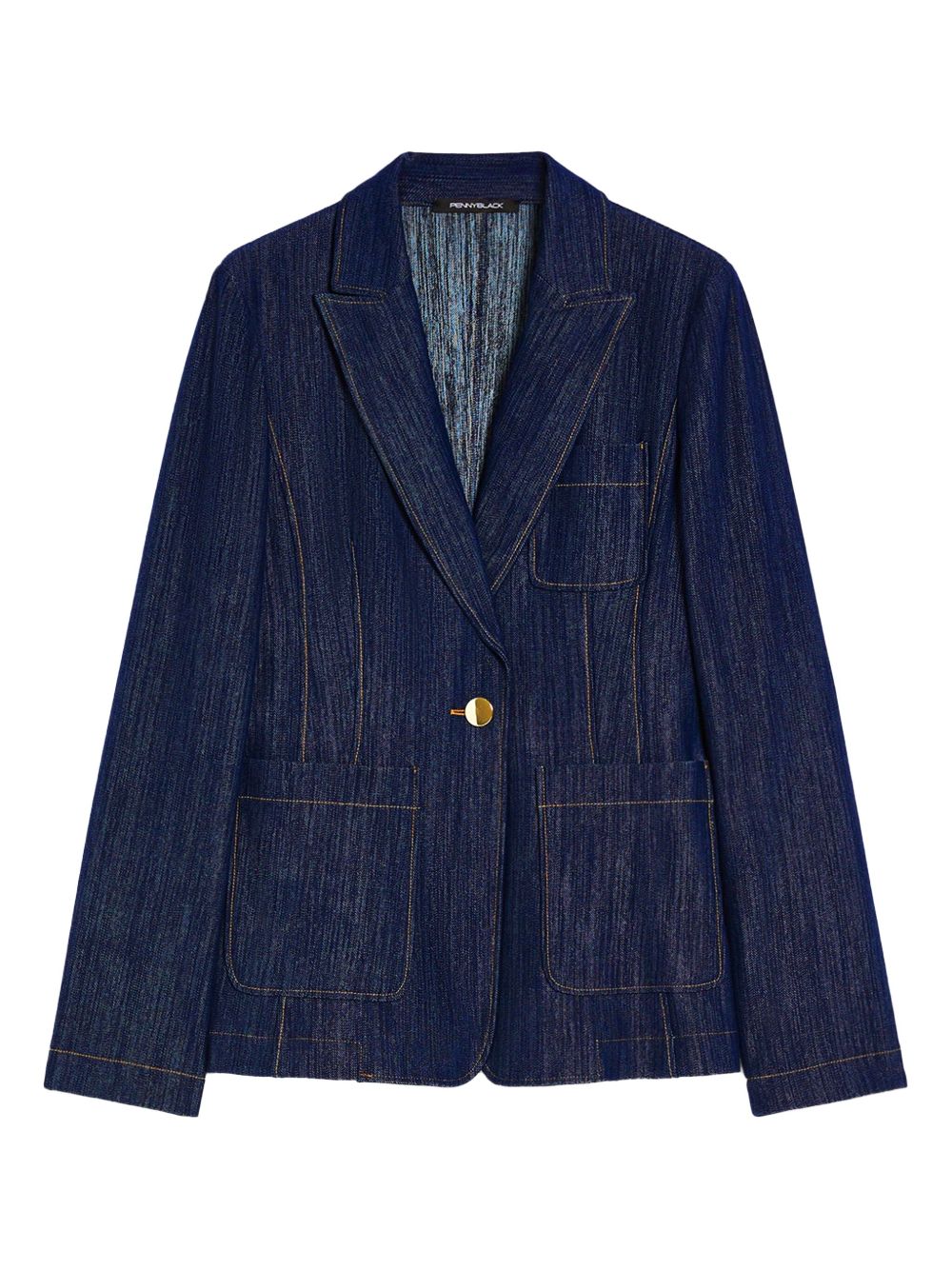 Single-breasted denim blazer - Blue