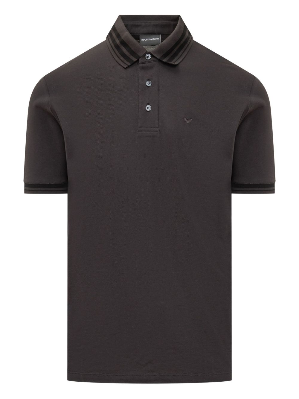 Emporio Armani logo-embroidered polo shirt - Grey