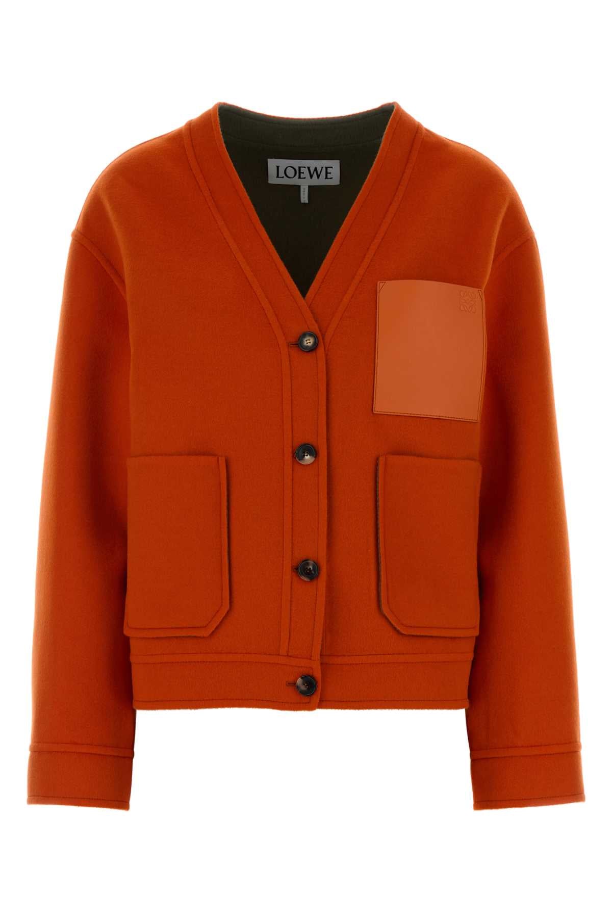 Wool Blend Cardigan — Orange