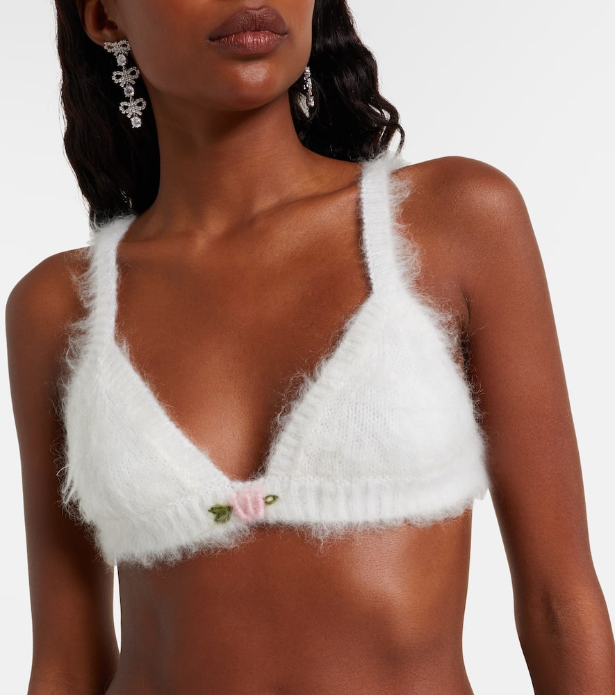 Mohair and wool-blend bra top