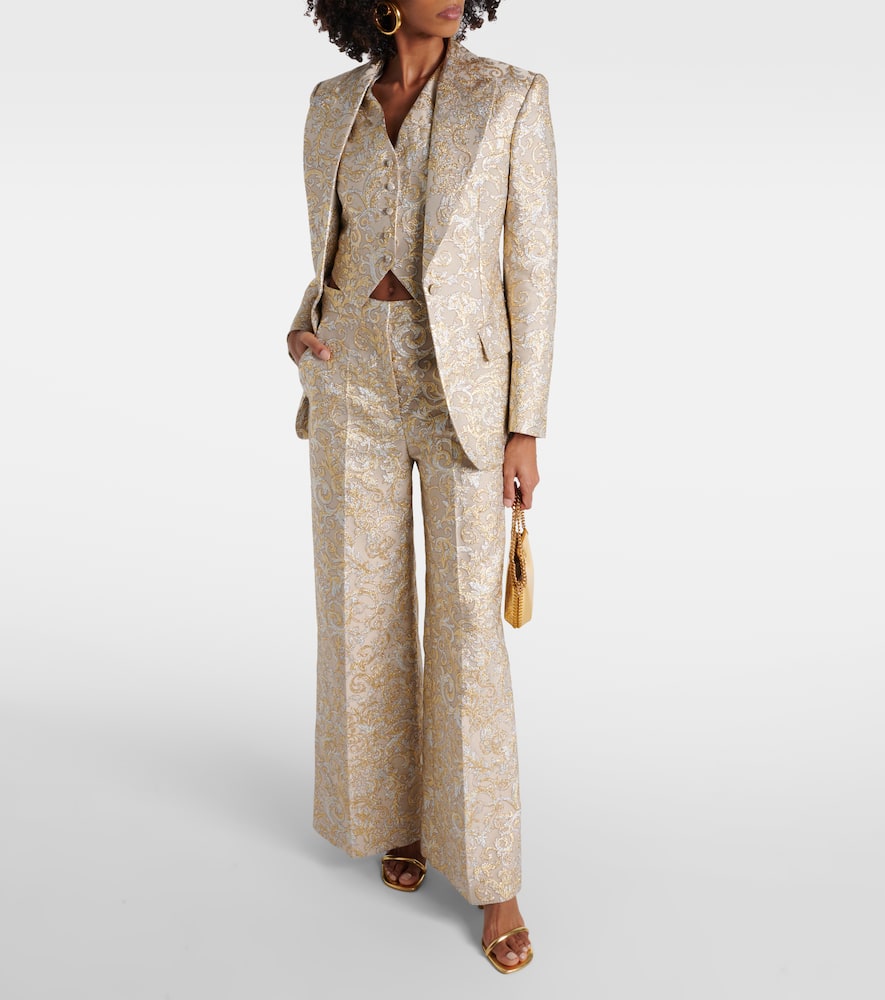 Single-breasted brocade blazer