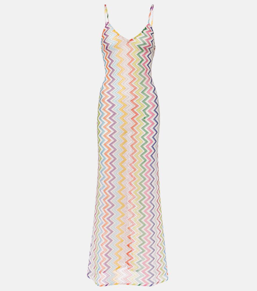 Zigzag open-back maxi dress