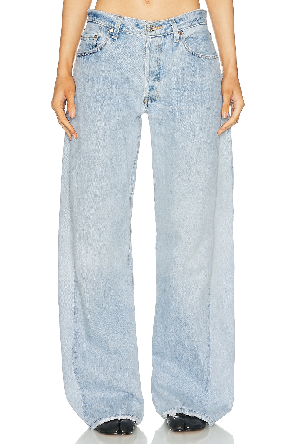Aligrace Retro Oversized Wide Leg Jeans in Medium Dark. 29 also