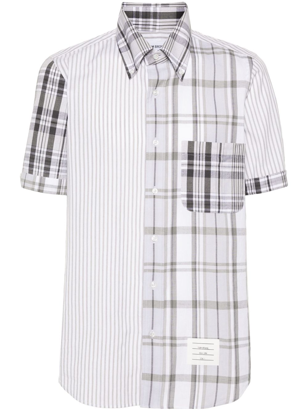 Mix-pattern cotton shirt - Grey