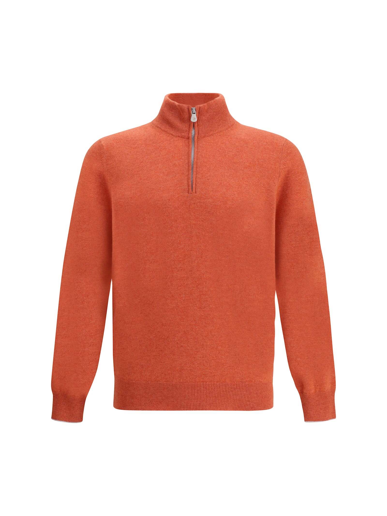 Cashmere half-zip sweater - Orange