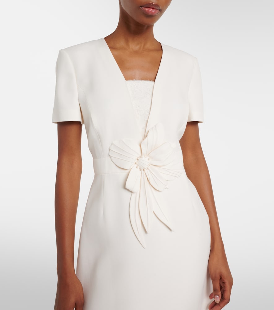 Cady Couture floral-appliqué midi dress