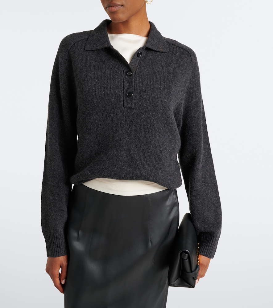 Wool and cashmere polo sweater