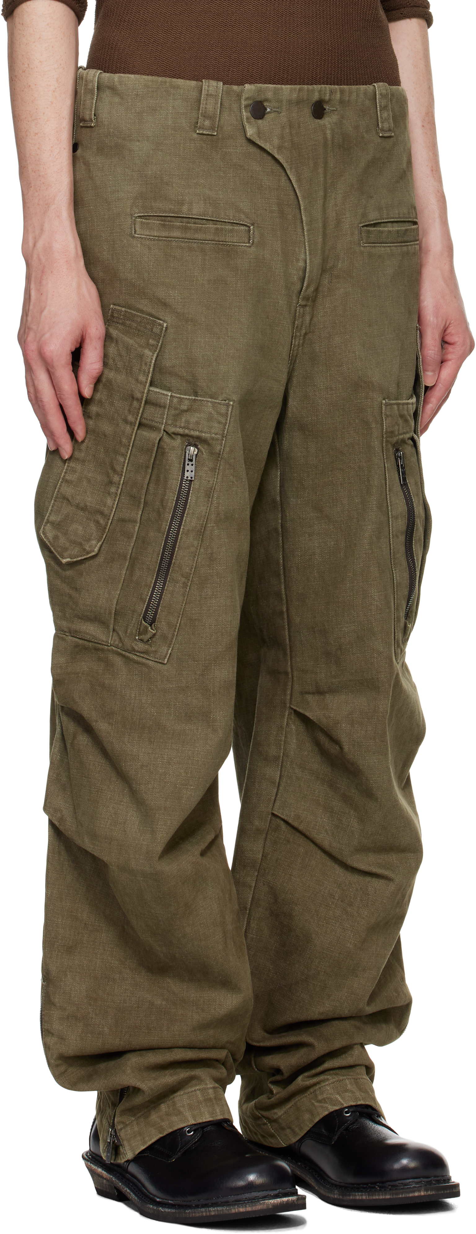 DEVOA Khaki Utility Cargo Pants