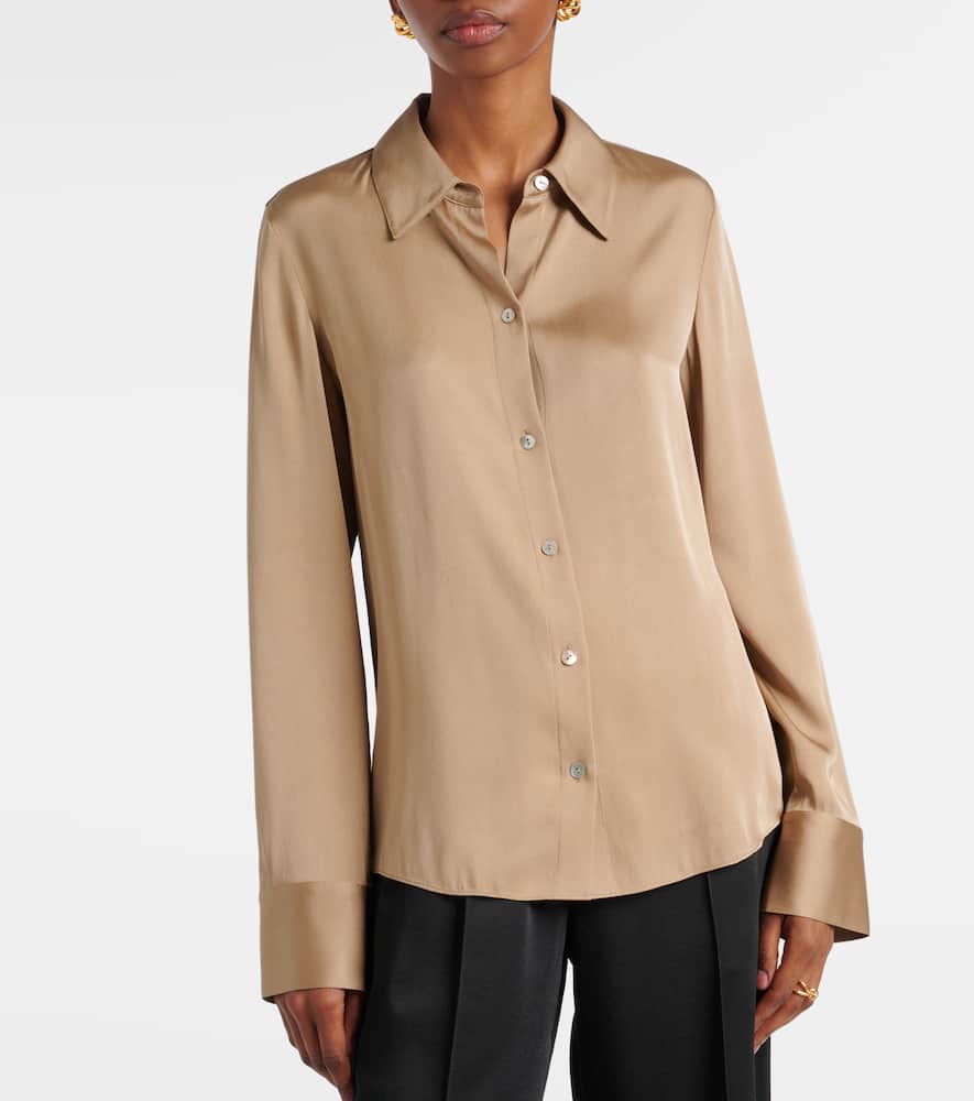 Silk-blend satin shirt