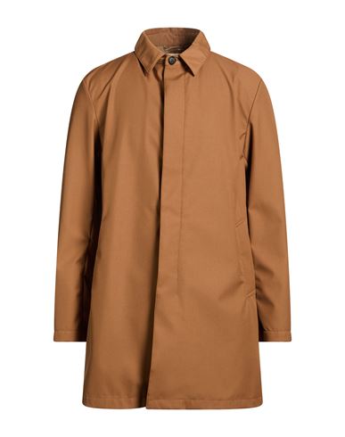 Man Overcoat & Trench Coat Camel Size 36 Polyester, Viscose