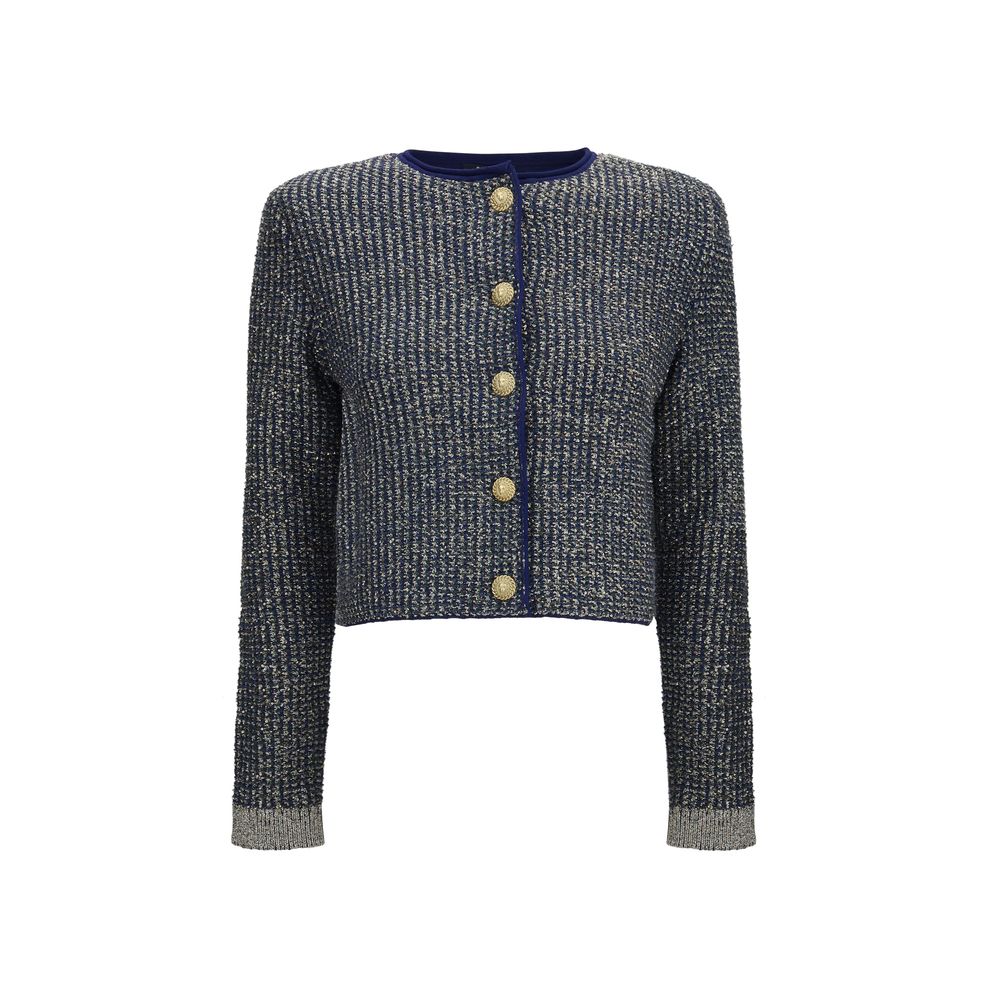 Sequin Knit Cardigan — Blue