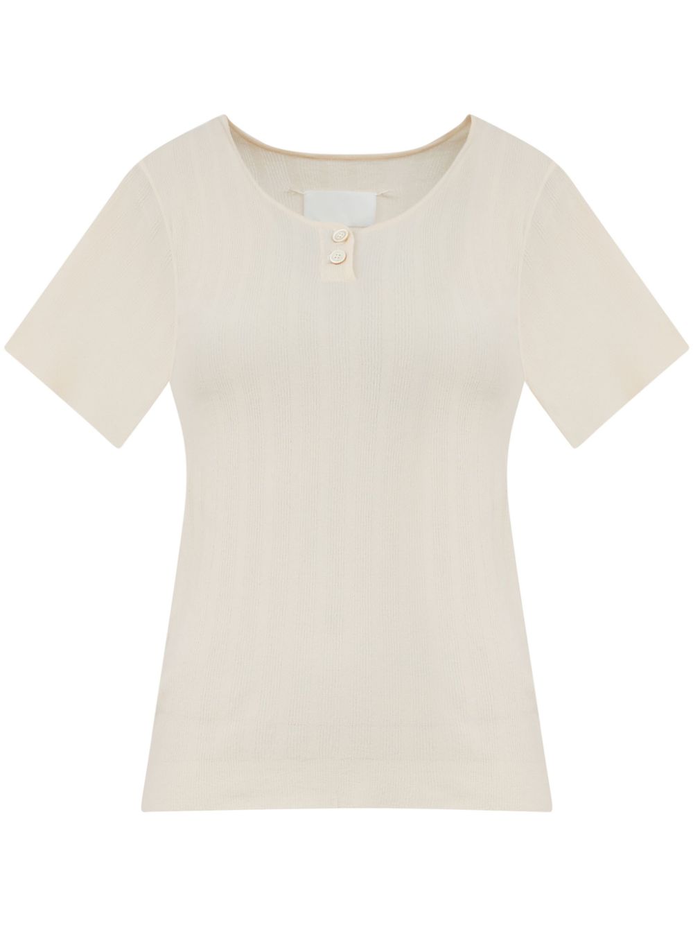 Button-placket T-shirt - Neutrals