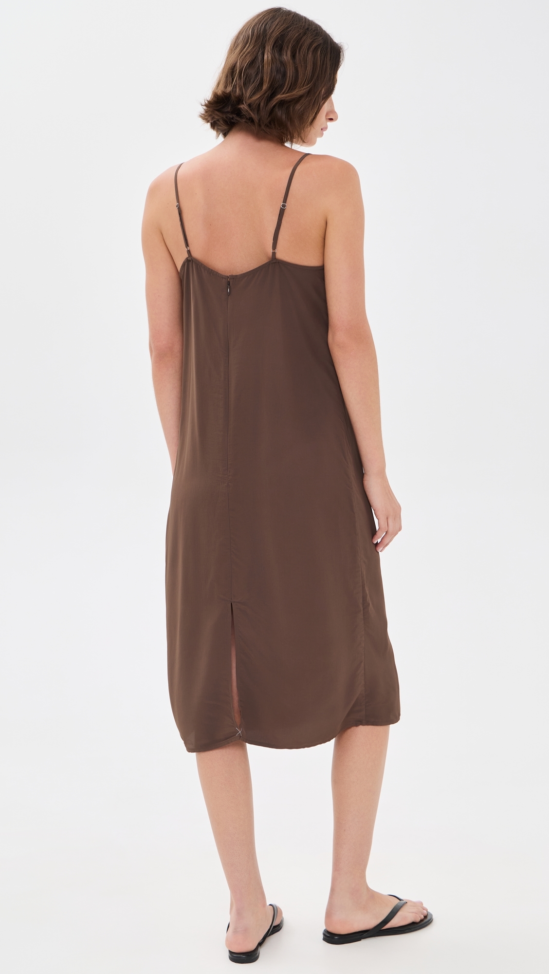 Midi Slip Dress Dark Brown