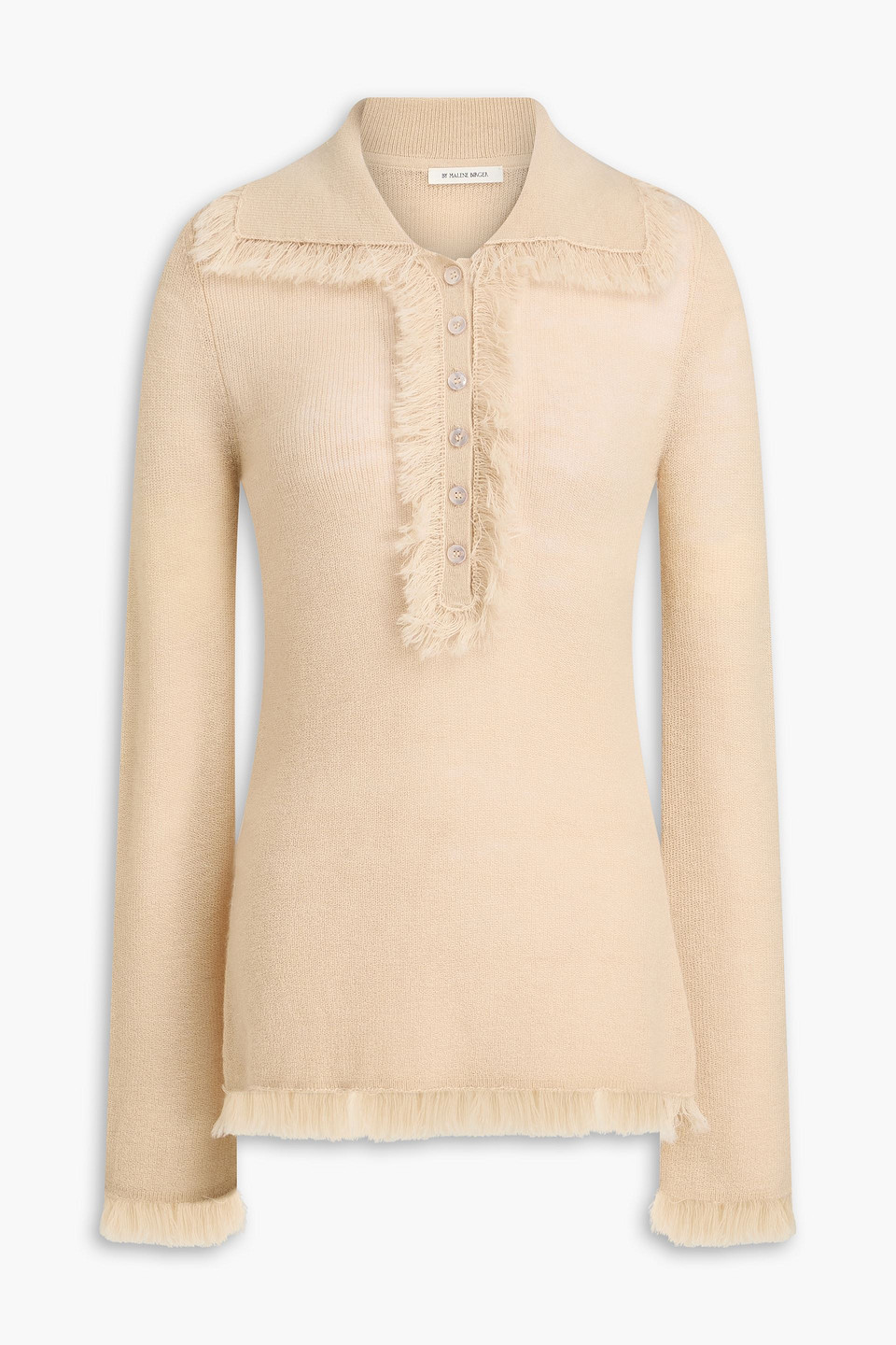 Dreele fringed wool and mohair-blend polo sweater - Neutral - M