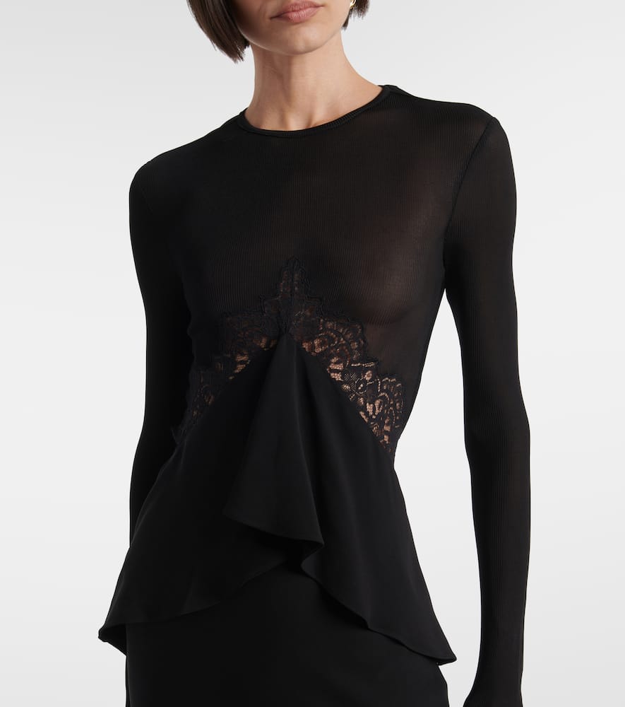 Endrey Disconnect lace-trimmed gown