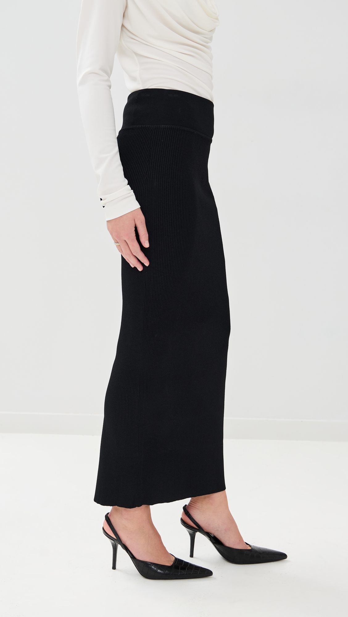 WARDROBE. NYC Matte Column Skirt Black