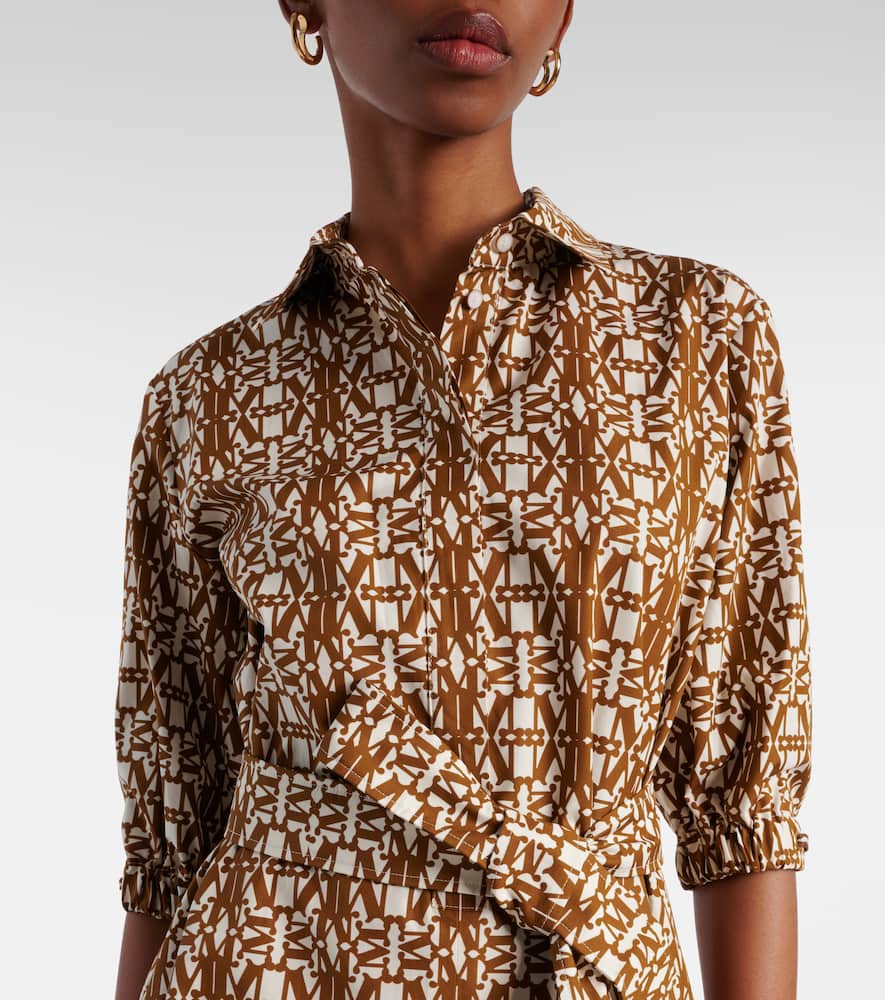 Luxgi belted printed cotton maxi dress