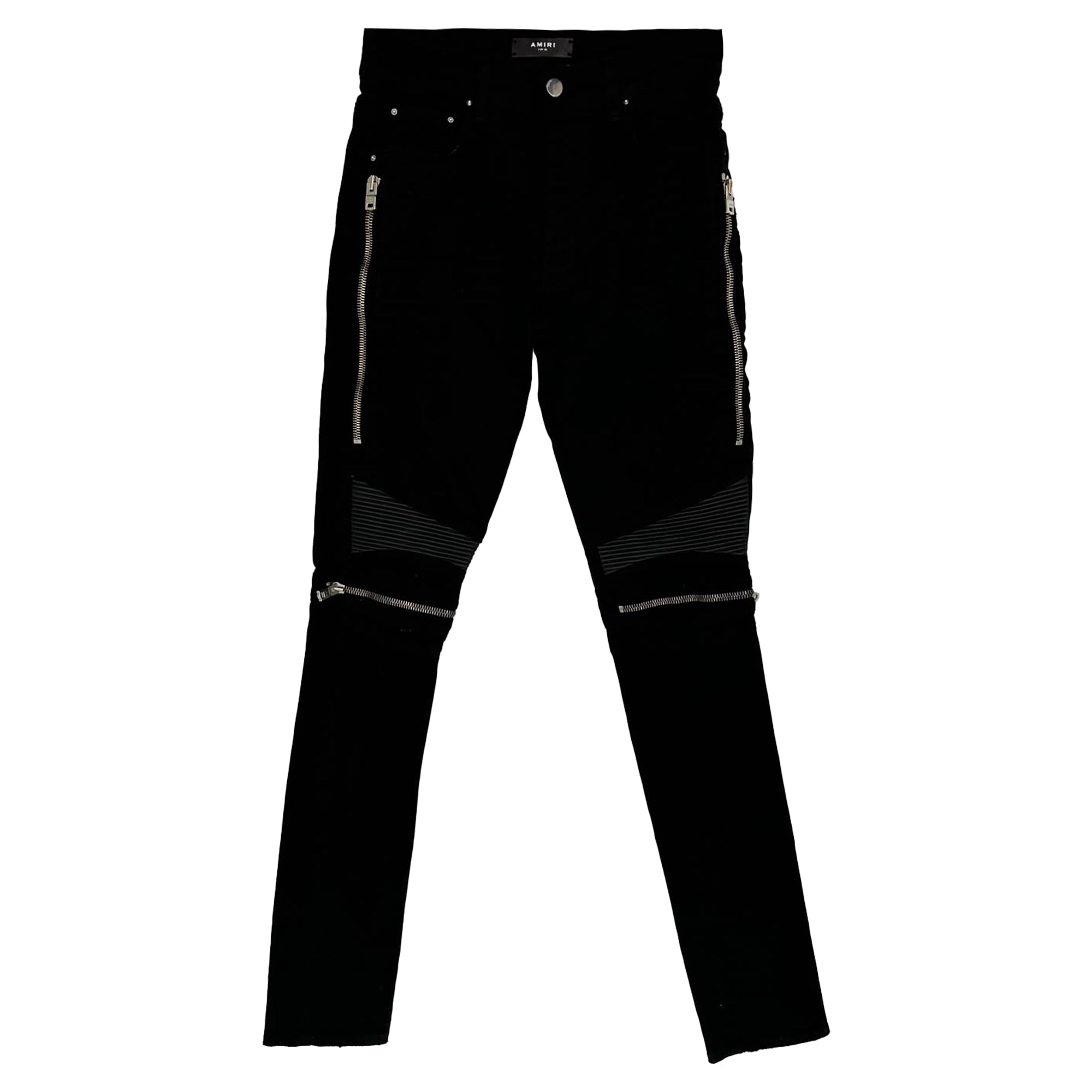 Mx2 Skinny-Fit Distressed Jeans in Black Cotton