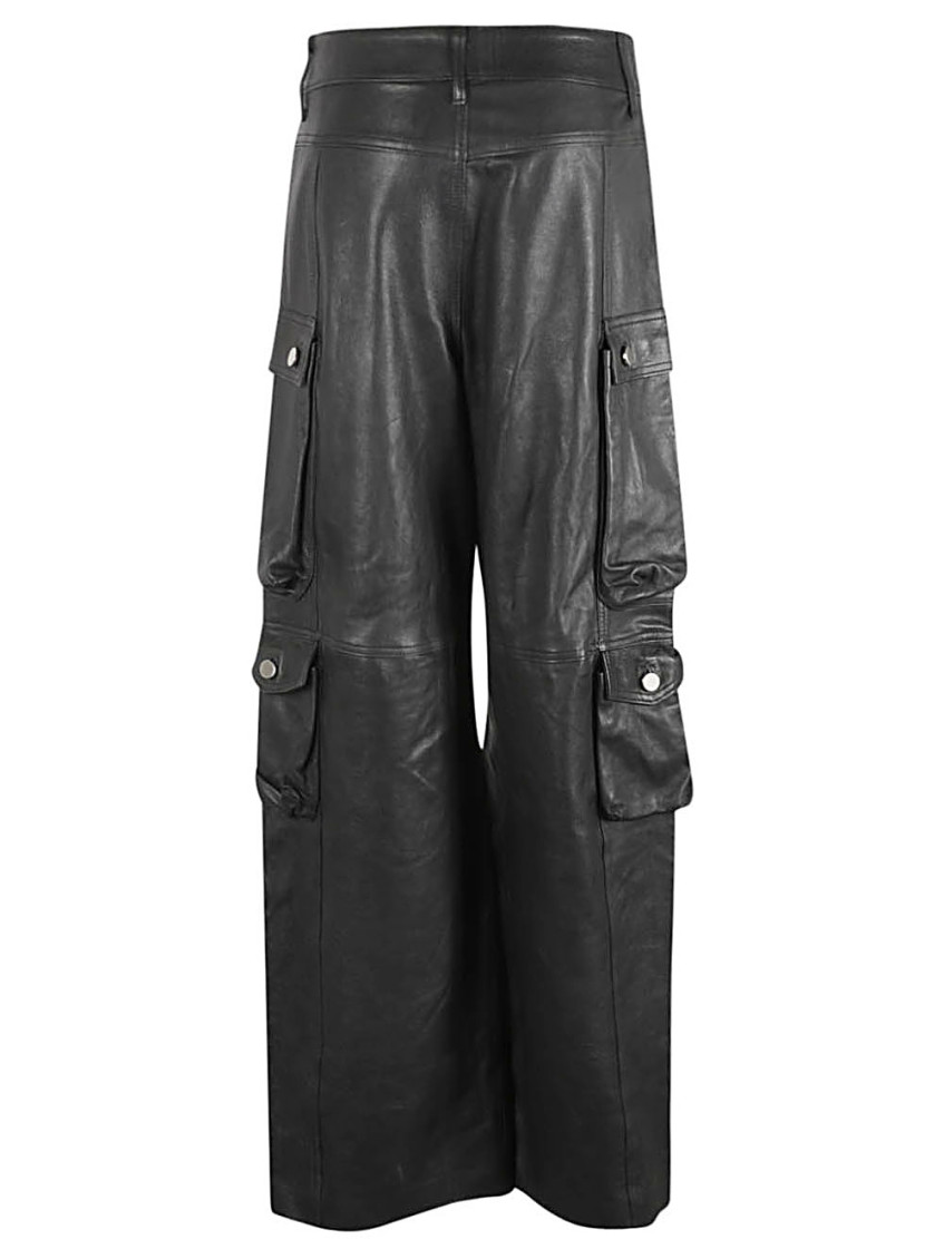 Black Leather cargo pants