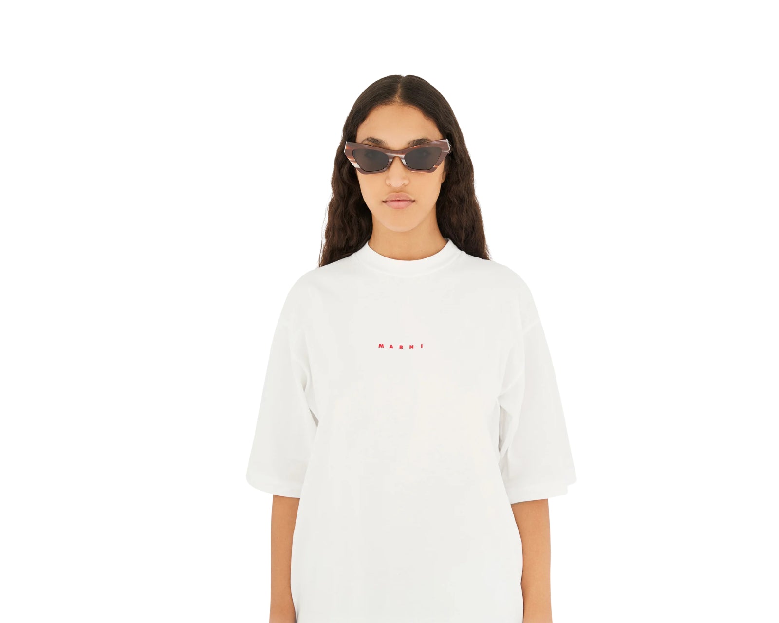 Marni Unisex Marni Zelaryth Chocolate Horn Sonnenbrillen Acetat Braun Braun Geometrisch