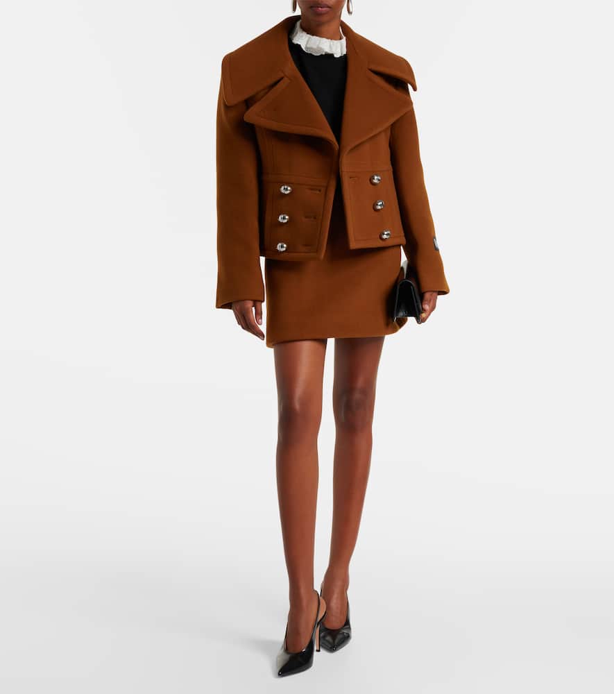 Cropped wool-blend jacket
