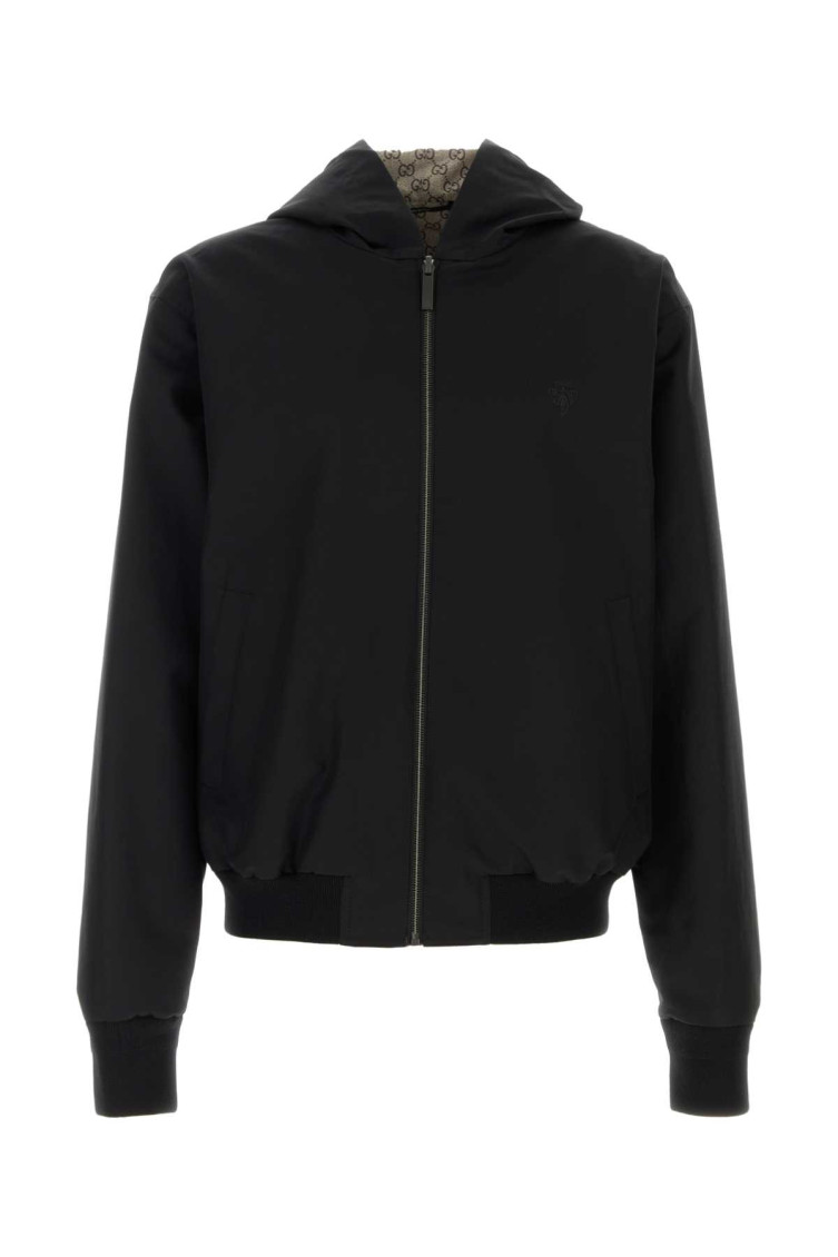 Black Logo Hood Jackets