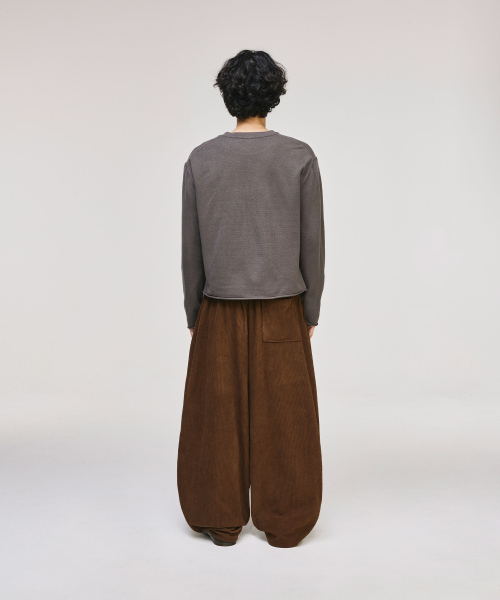 Curved Corduroy Banding Pants