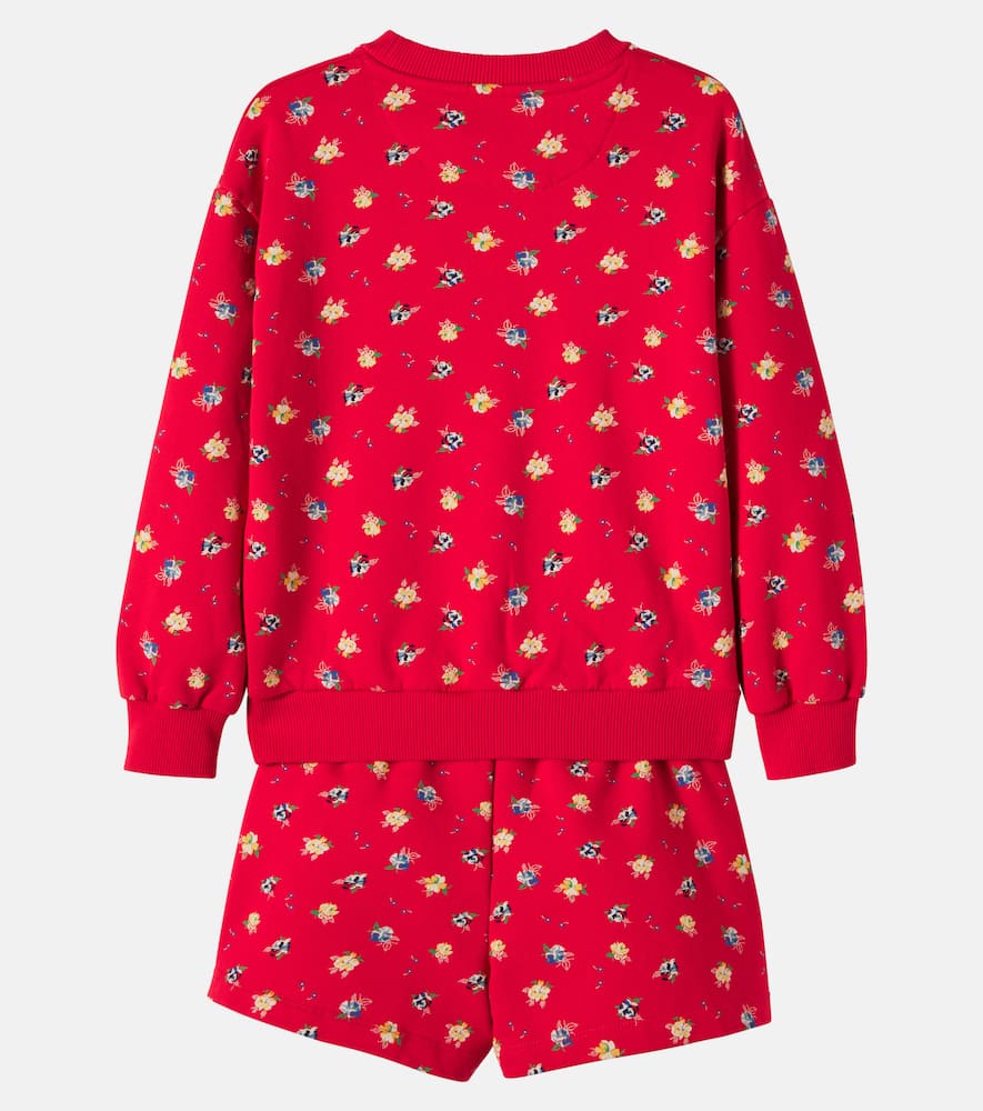 Amapola cotton sweatshirt and shorts set