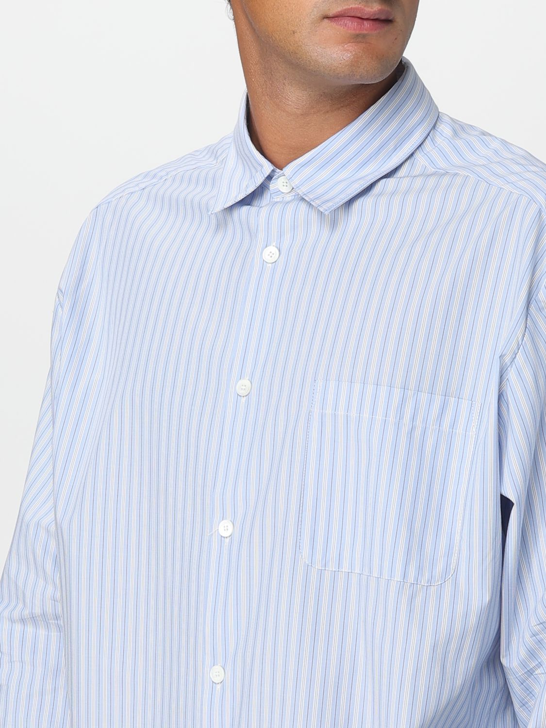 Striped button-up shirt - Blue