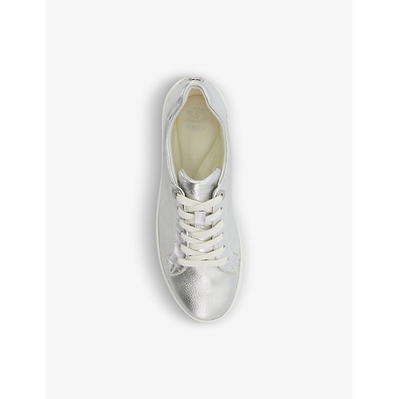 Womens Silver-leather Episode Logo-embellished Metallic-leather Low-top Trainers
