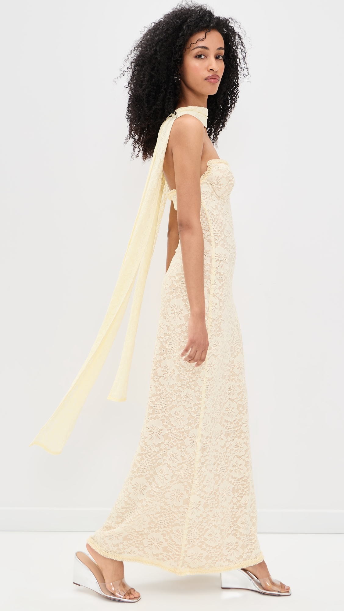 Amana Strapless Maxi Dress Lemon