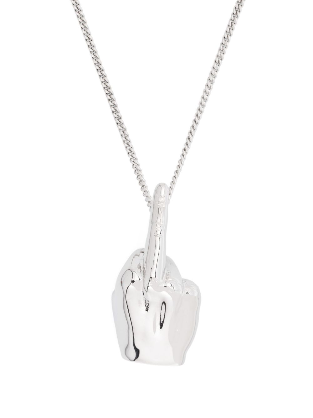 Polished hand-pendant necklace - Silver