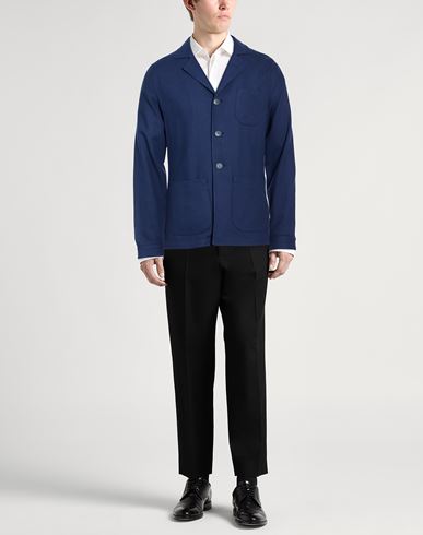 Man Blazer Blue Size 36 Polyester, Cotton, Wool