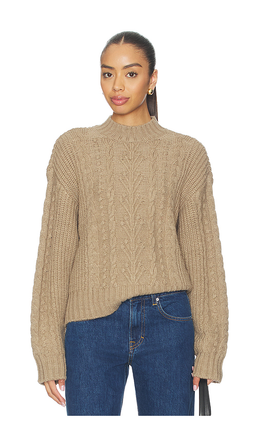Tularosa Zolene Mock Neck Sweater in Taupe. S. Also in XS