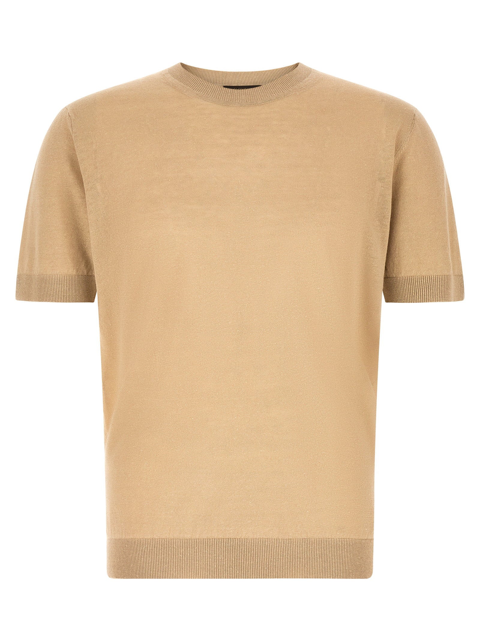 Linen-Cotton Blend Sweater — Beige
