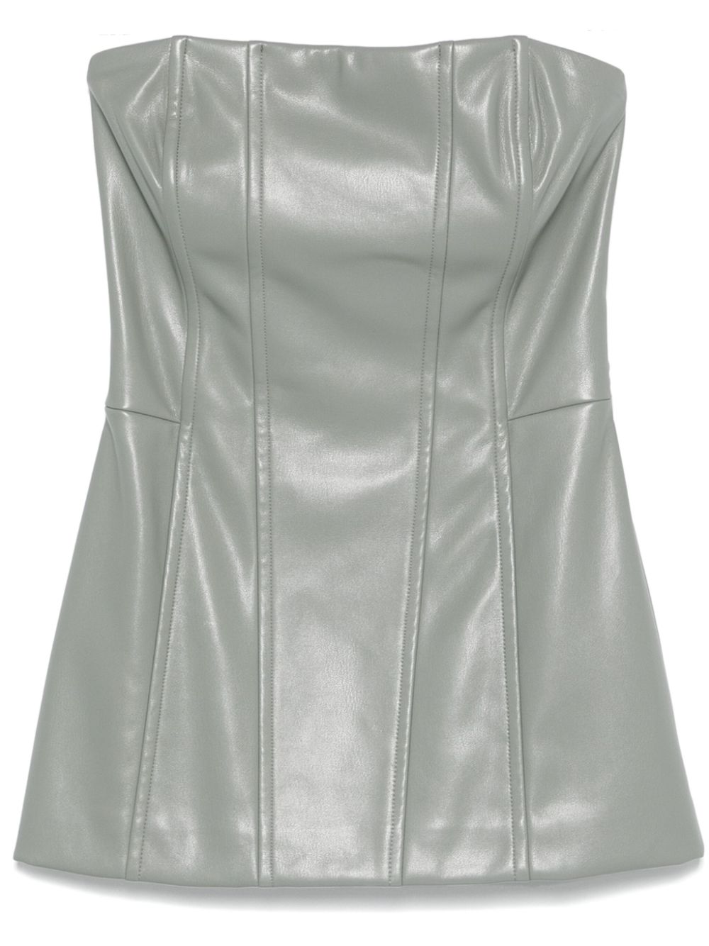Faux-leather corset top - Grey