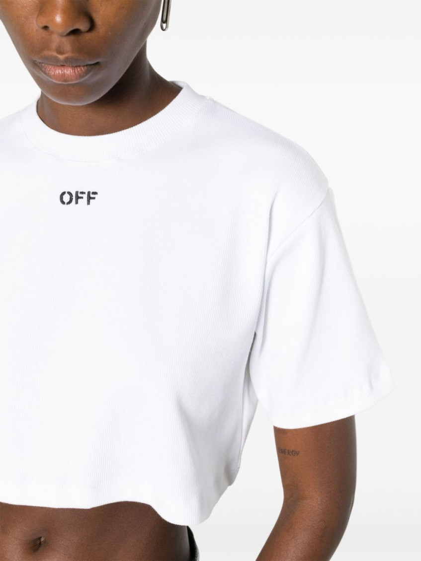 Off-Stamp cropped T-shirt