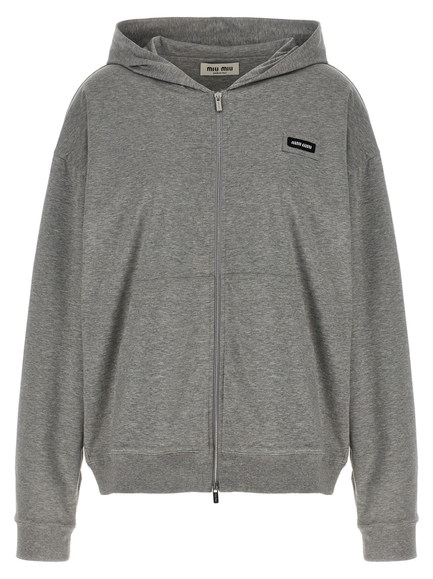 Grey Cotton Sweatshirt Grigio Exterior: Felpe - Women
