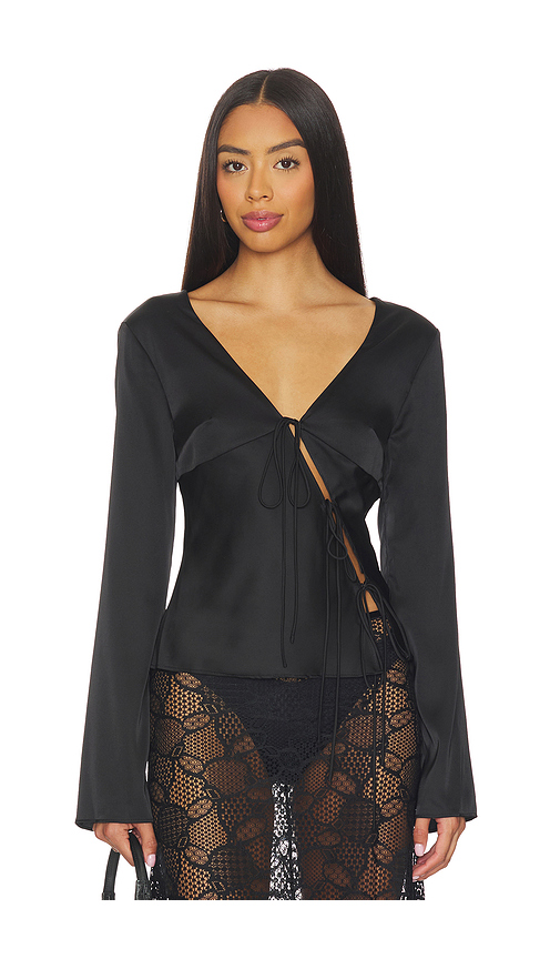LIONESS Mariah Long Sleeve Top in Onyx. XS also in M
