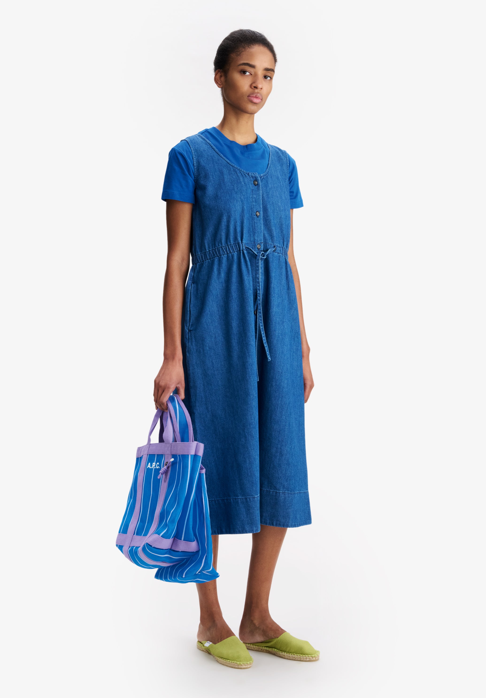 A. P.C. Women's Shirt Dress Size: 34 in Blue