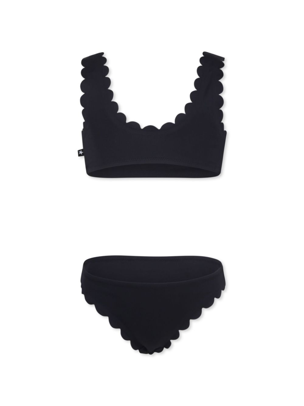 Girls Black Scallop Bikini (Upf50+)