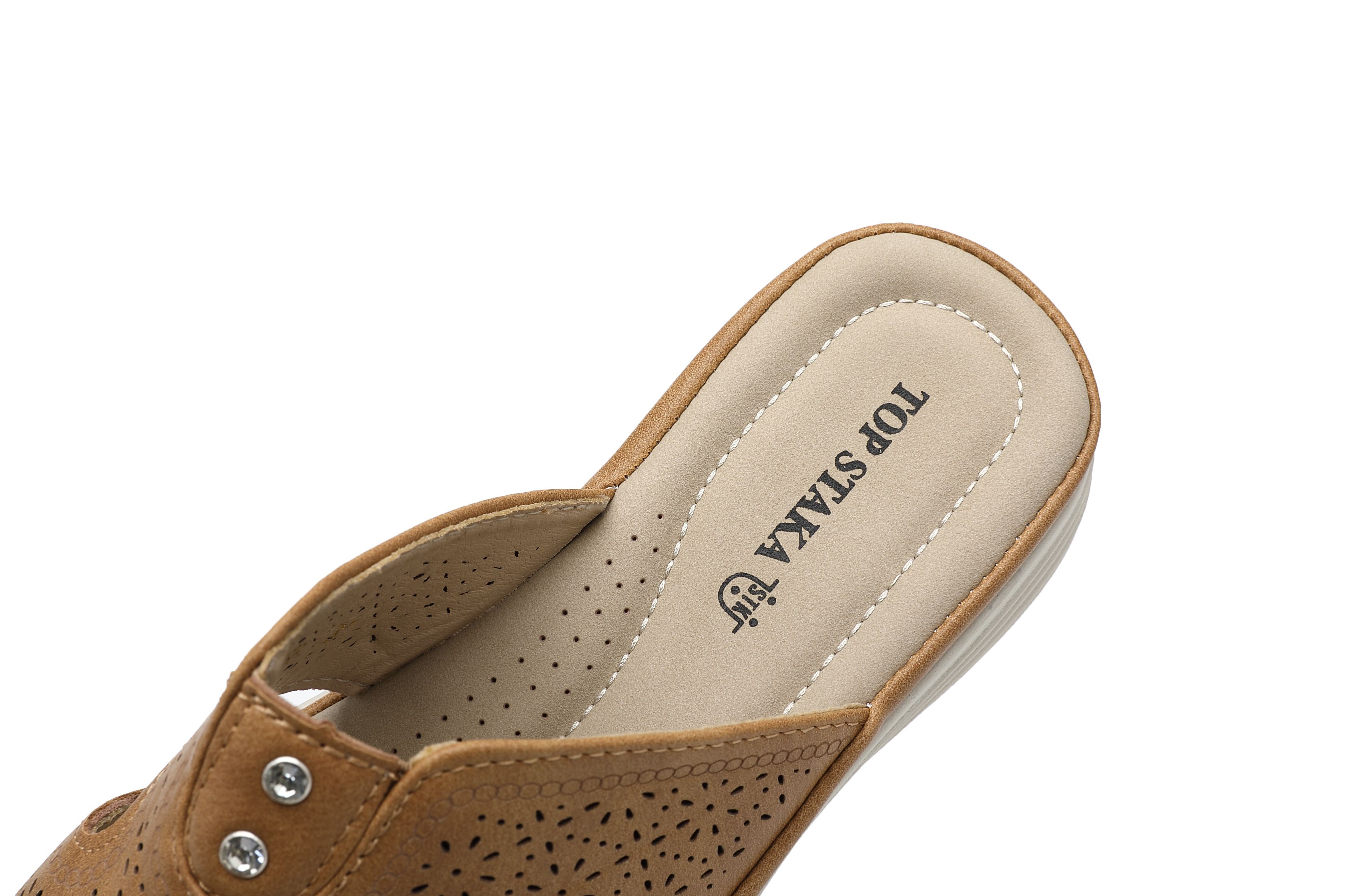 Ivachy Cushioned Cut Out Mule Lightweight Slide Sandals In Came