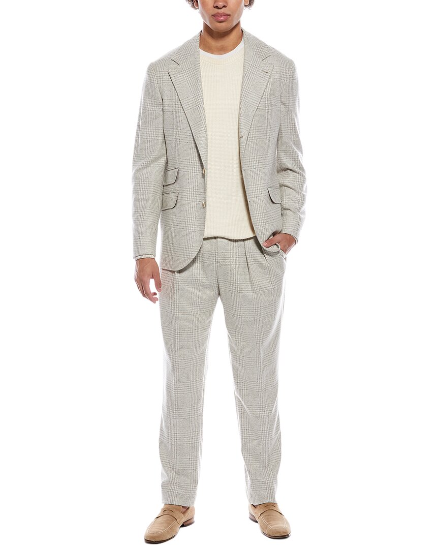 2Pc Wool & Silk-Blend Suit With Pleated Pant