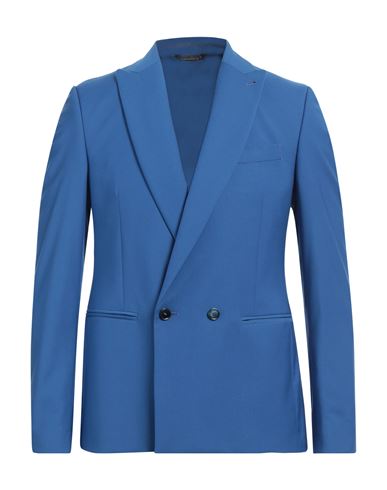 Man Blazer Blue Size 40 Polyester, Viscose, Elastane
