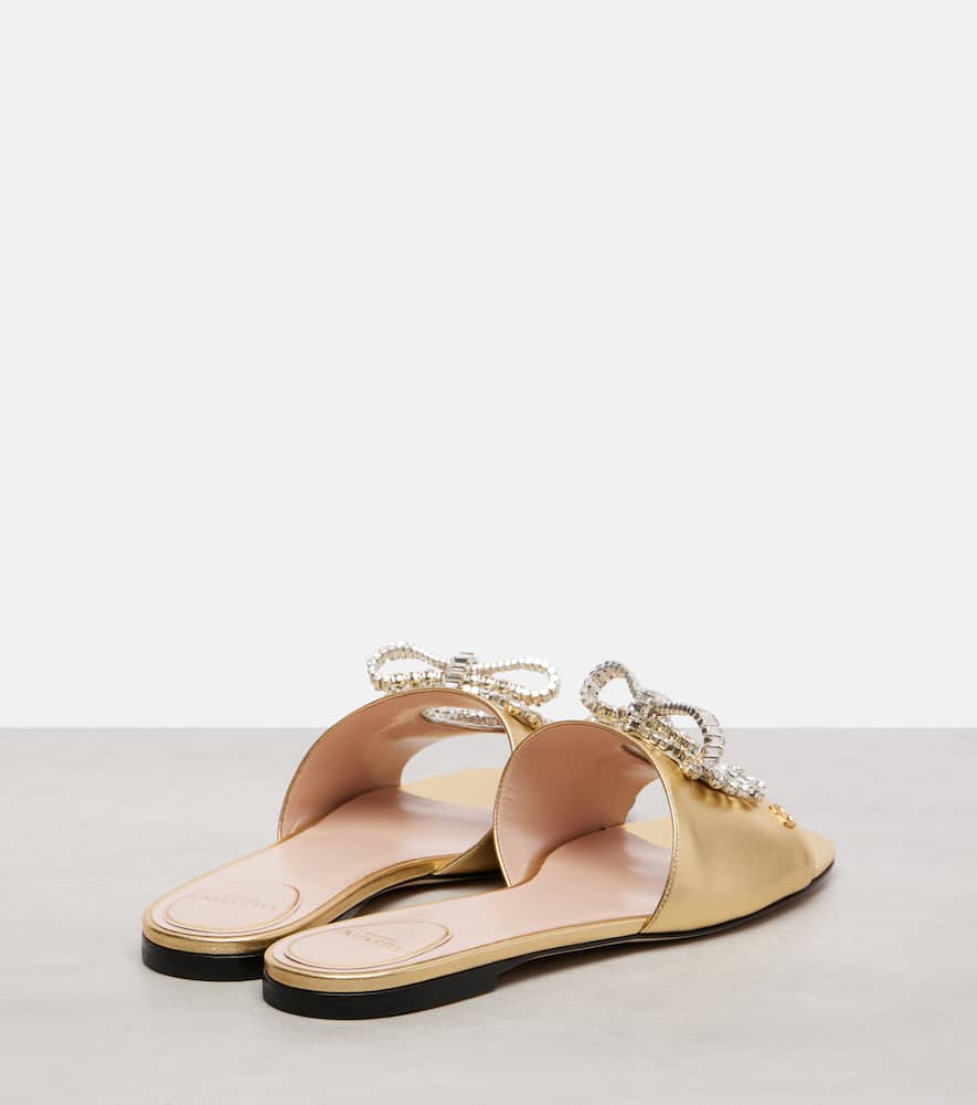 Adamantine embellished leather slides
