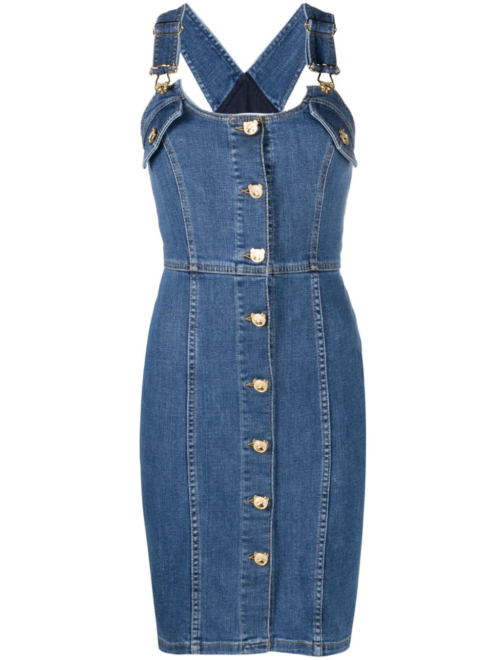 Button-up denim minidress - Blue