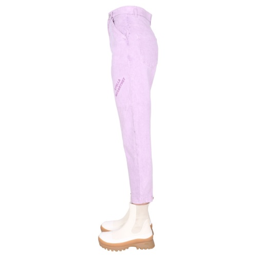 Logo-embroidered tapered jeans