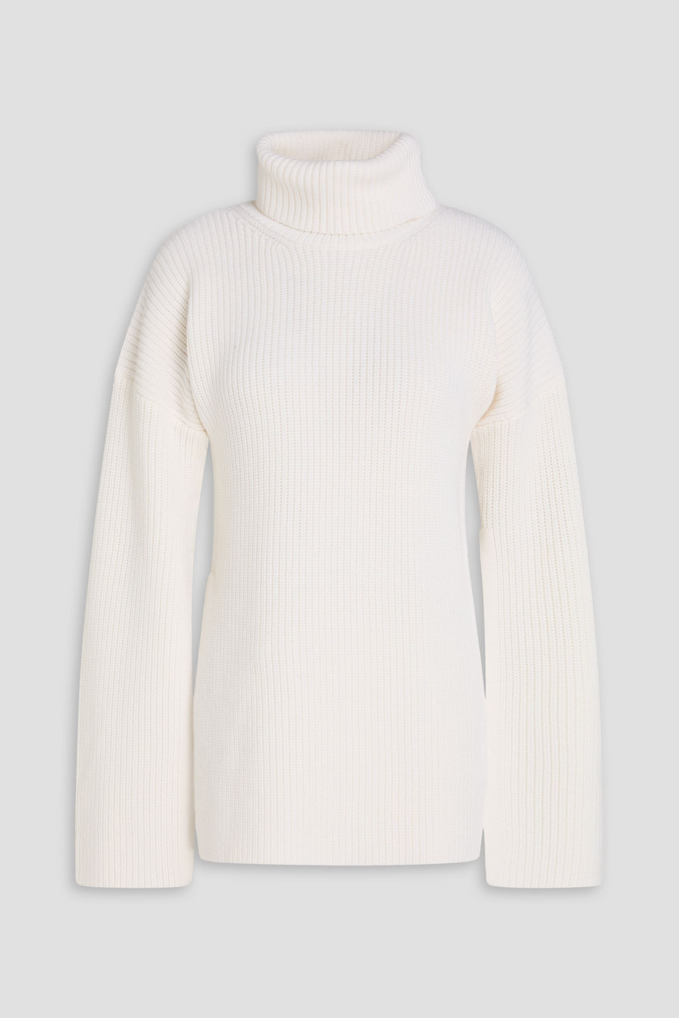 Ribbed wool turtleneck sweater